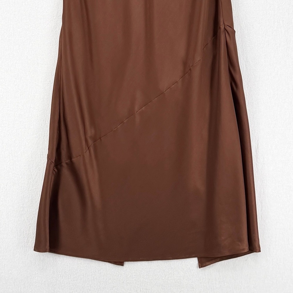 ENZA COSTA Strapless Silk Bias Maxi Dress Women Small Brown Quiet Luxury NEW - Picture 8 of 14